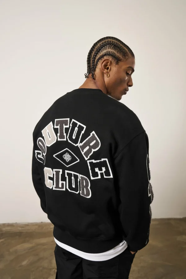 The Couture Club Sweatshirts-Multibadge Chenille Sweatshirt