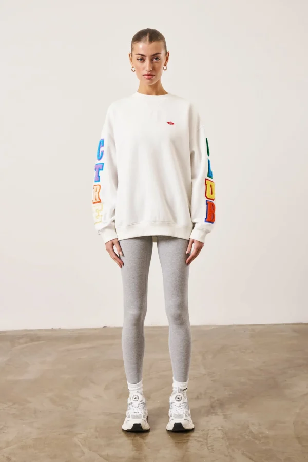 The Couture Club Sweatshirts-Multibadged Chenille Relaxed Sweatshirt