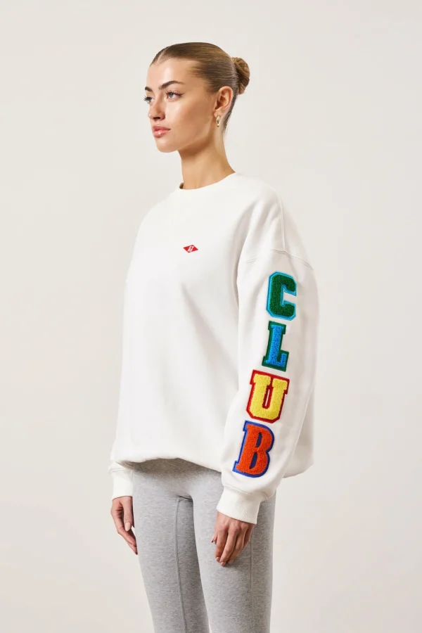 The Couture Club Sweatshirts-Multibadged Chenille Relaxed Sweatshirt