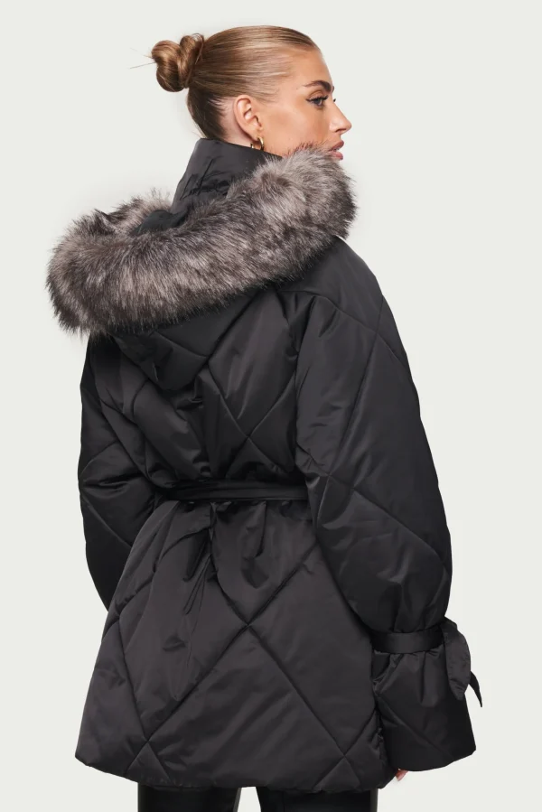 The Couture Club Coats & Jackets-Oversize Fur Hooded Parka Jacket