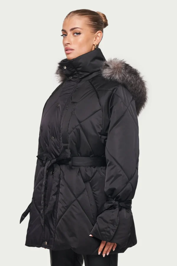 The Couture Club Coats & Jackets-Oversize Fur Hooded Parka Jacket