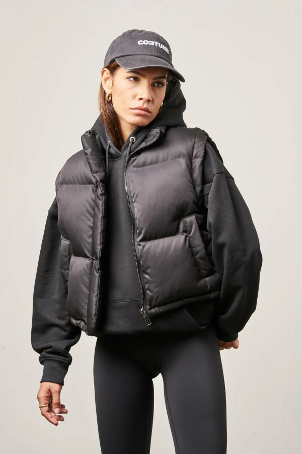 The Couture Club Coats & Jackets-Oversized Cropped Gilet