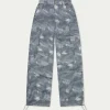The Couture Club Bottoms-Oversized Tie Hem Cargo Pants