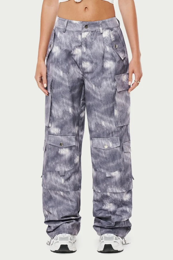 The Couture Club Bottoms-Oversized Tie Hem Cargo Pants