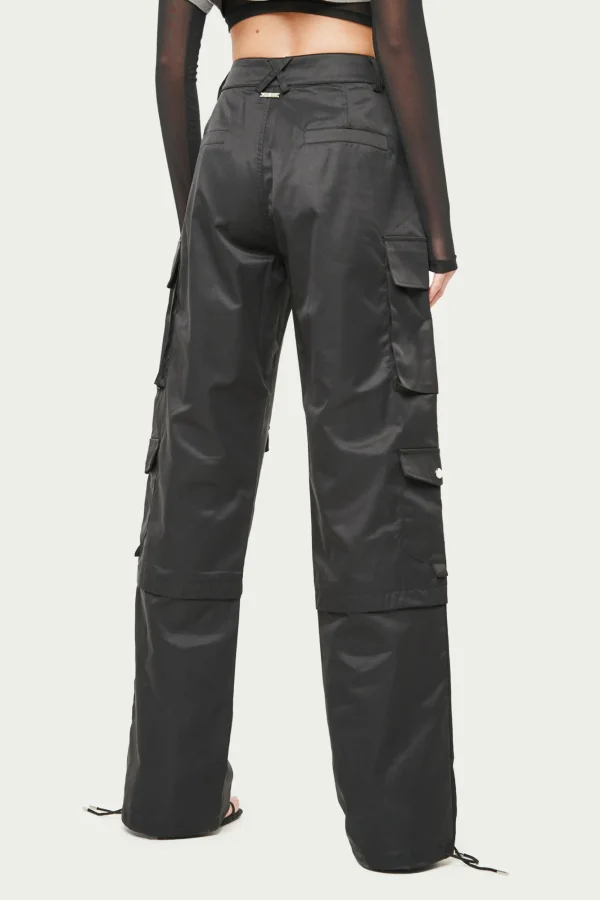 The Couture Club Bottoms-Oversized Tie Hem Cargo Pants