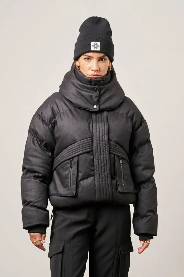 The Couture Club Coats & Jackets-Oversized Tie Hem Puffer Jacket