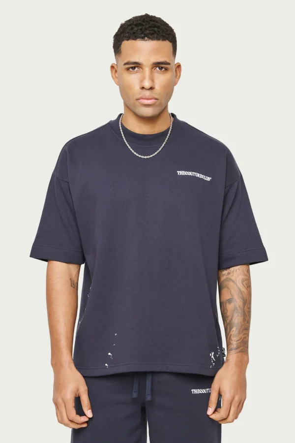The Couture Club Twinsets-Paint Detail Heavyweight T-Shirt