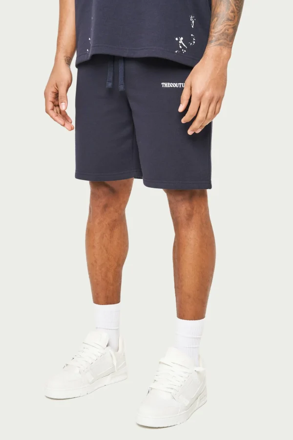 The Couture Club Twinsets-Paint Detail Heavyweight Shorts
