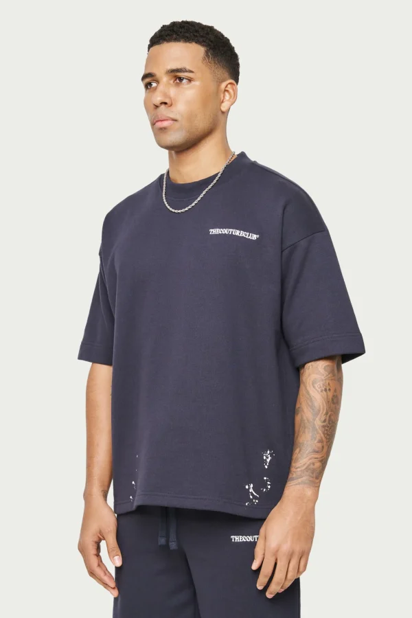 The Couture Club Twinsets-Paint Detail Heavyweight T-Shirt