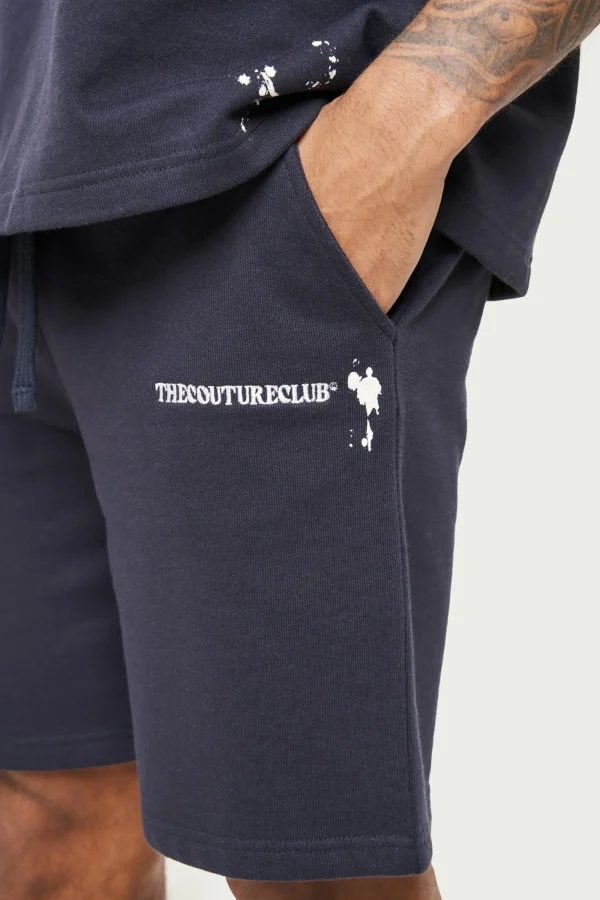 The Couture Club Twinsets-Paint Detail Heavyweight Shorts