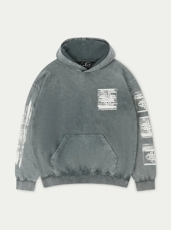 The Couture Club Hoodies-Paint Effect Emblem Hoodie