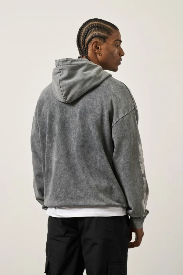 The Couture Club Hoodies-Paint Effect Emblem Hoodie