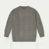 The Couture Club Knitwear-Poplin Panel Cable Jumper Dress