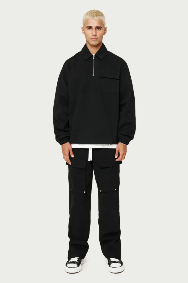 The Couture Club Coats & Jackets-Quarter Zip Pull Over Shacket