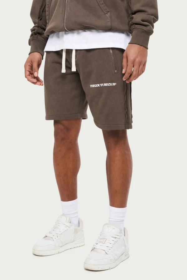 The Couture Club Twinsets-Raw Seam Distressed Shorts