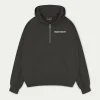 The Couture Club Twinsets-Raw Seam Quarter Zip Hoodie