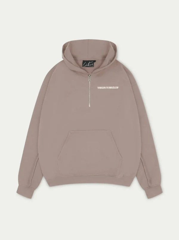The Couture Club Tracksuits-Raw Seam Quarter Zip Hoodie