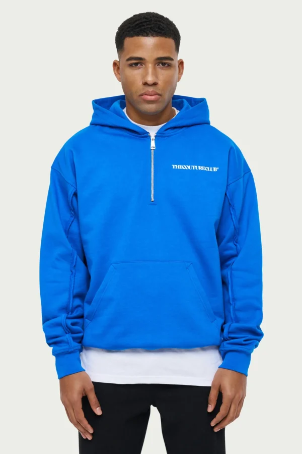 The Couture Club Hoodies-Raw Seam Quarter Zip Hoodie