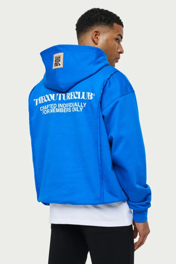 The Couture Club Hoodies-Raw Seam Quarter Zip Hoodie