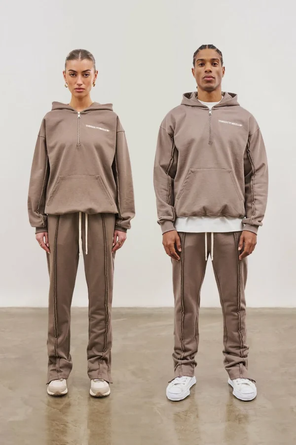 The Couture Club Tracksuits-Raw Seam Straight Leg Joggers
