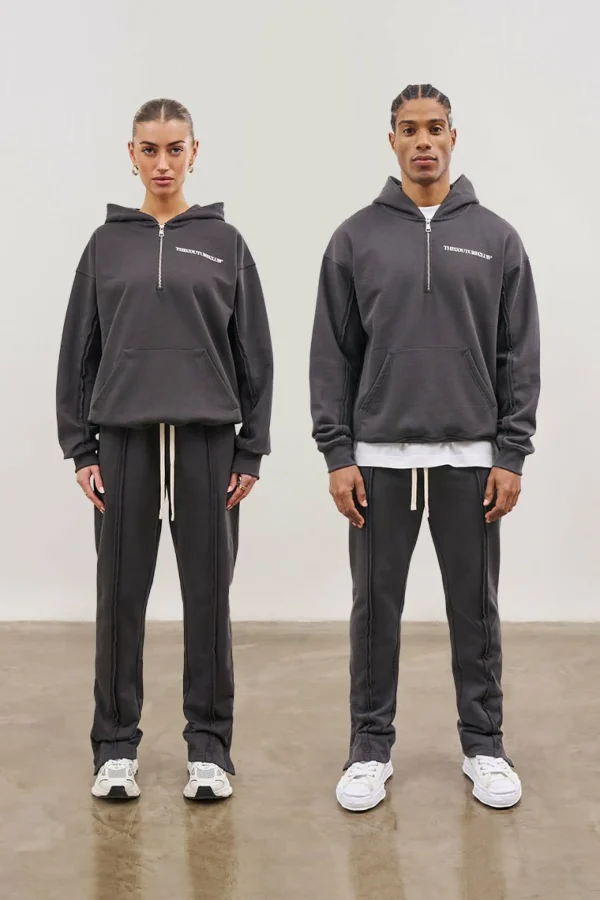 The Couture Club Twinsets-Raw Seam Straight Leg Joggers