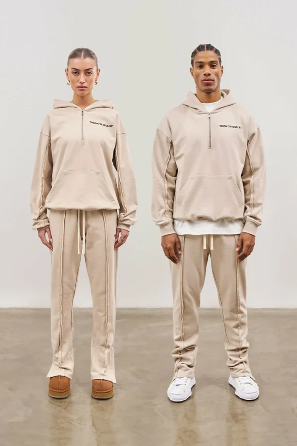 The Couture Club Twinsets-Raw Seam Straight Leg Joggers