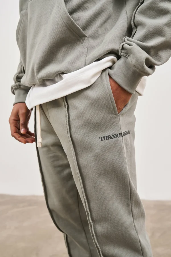 The Couture Club Twinsets-Raw Seam Straight Leg Joggers