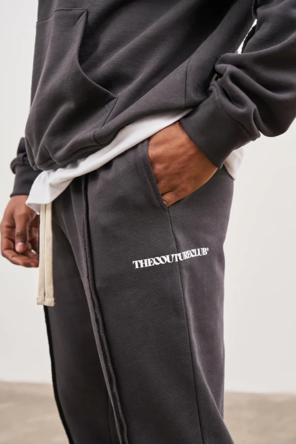 The Couture Club Twinsets-Raw Seam Straight Leg Joggers
