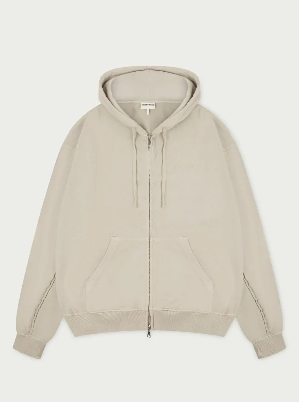 The Couture Club Twinsets-Raw Seam Zip Through Hoodie