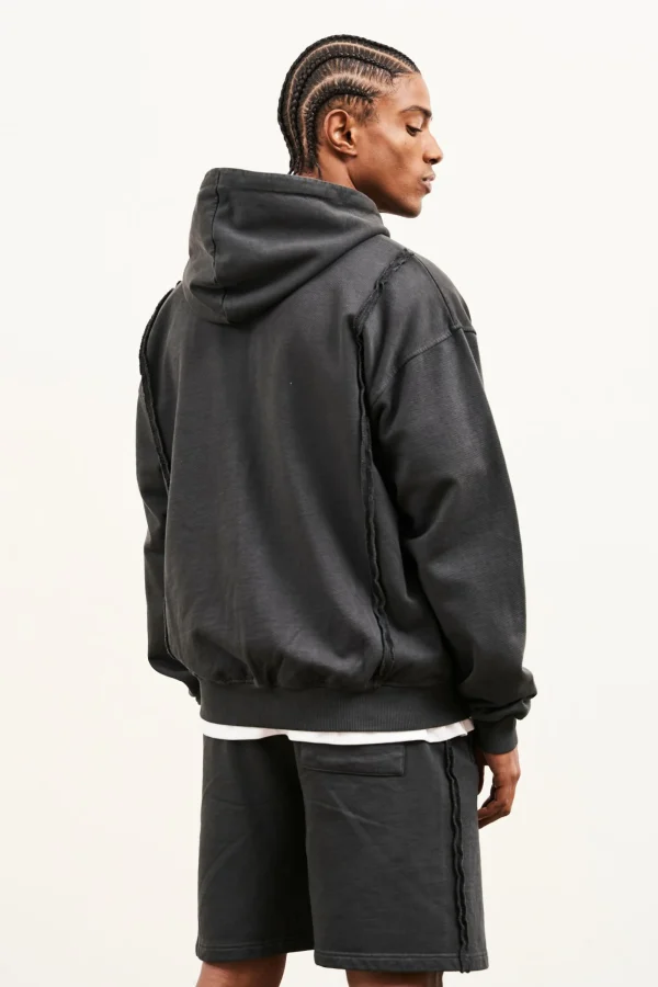 The Couture Club Twinsets-Raw Seam Zip Through Hoodie