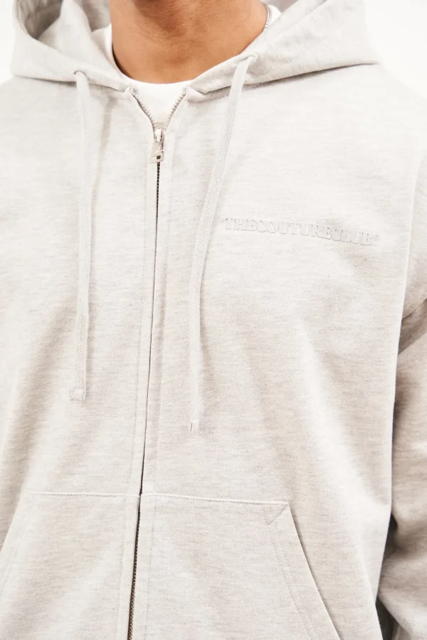 The Couture Club Twinsets-Raw Seam Zip Through Hoodie