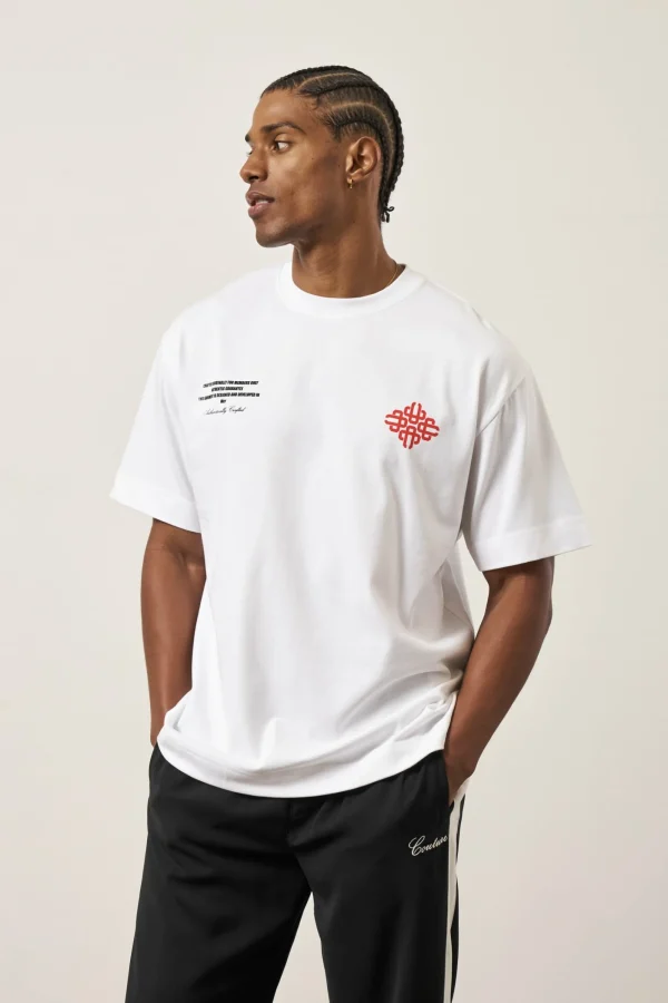The Couture Club T-Shirts-Repeat Emblem Script Relaxed T-Shirt