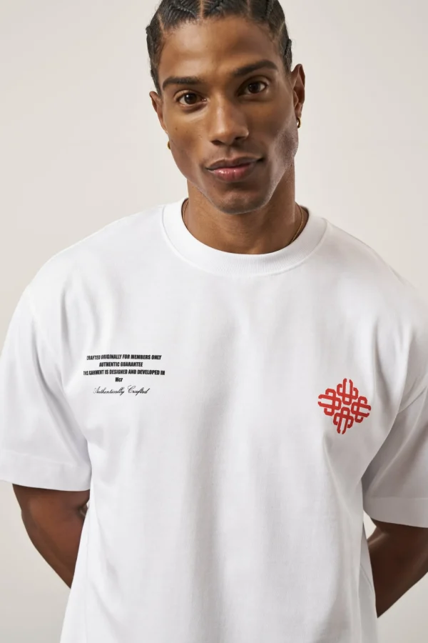 The Couture Club T-Shirts-Repeat Emblem Script Relaxed T-Shirt