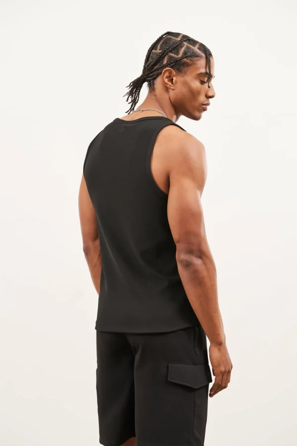 The Couture Club T-Shirts-Rib Textured Vest
