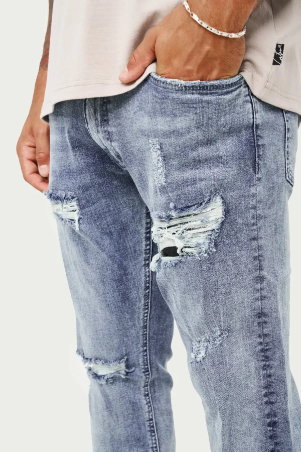 The Couture Club Bottoms-Rip And Repair Stacked Jeans