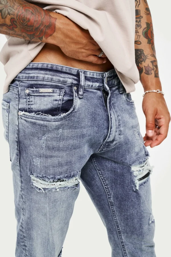 The Couture Club Bottoms-Rip And Repair Stacked Jeans