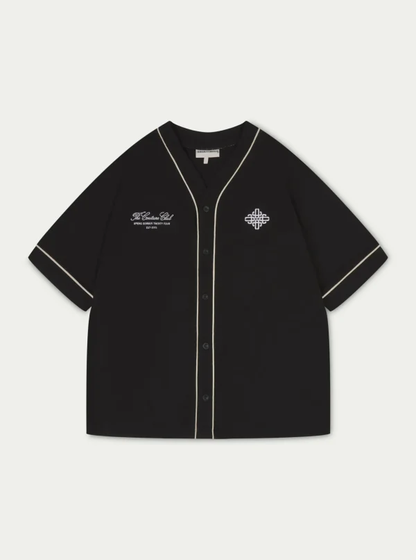 The Couture Club T-Shirts-Script Jersey Baseball Shirt