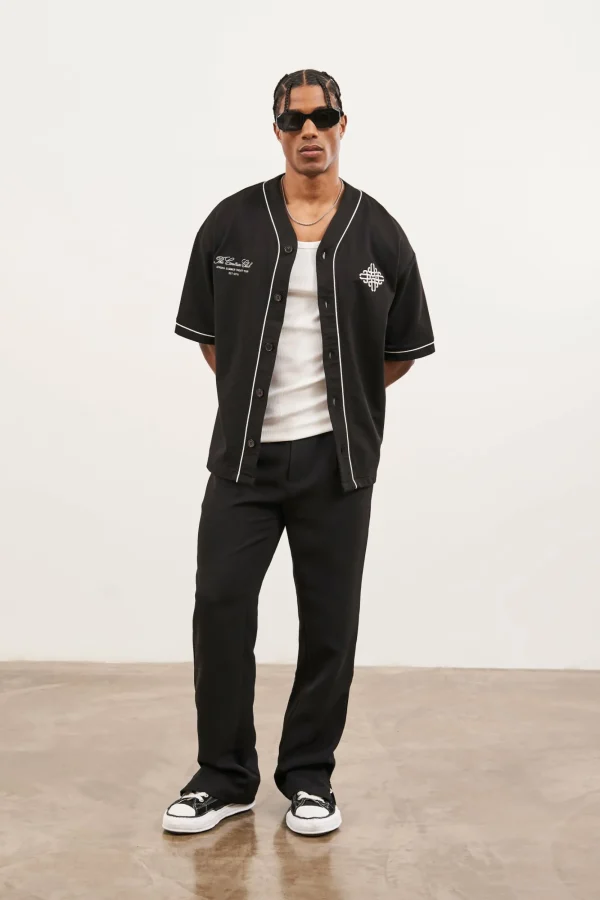 The Couture Club T-Shirts-Script Jersey Baseball Shirt