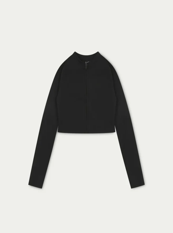The Couture Club Tops-Sculpting Emblem Zip Through Top
