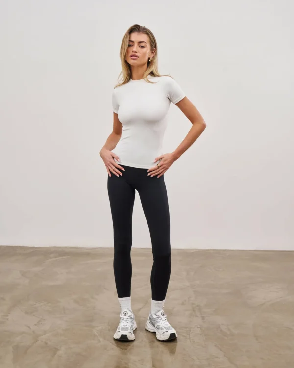 The Couture Club T-Shirts-Sculpting Stretch Emblem Baby Tee