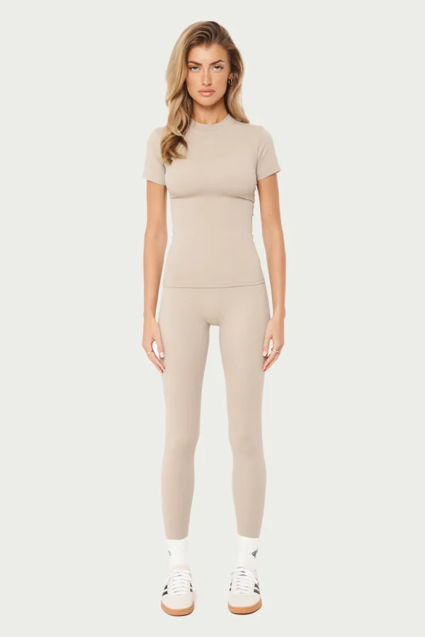 The Couture Club T-Shirts-Sculpting Stretch Emblem Baby Tee