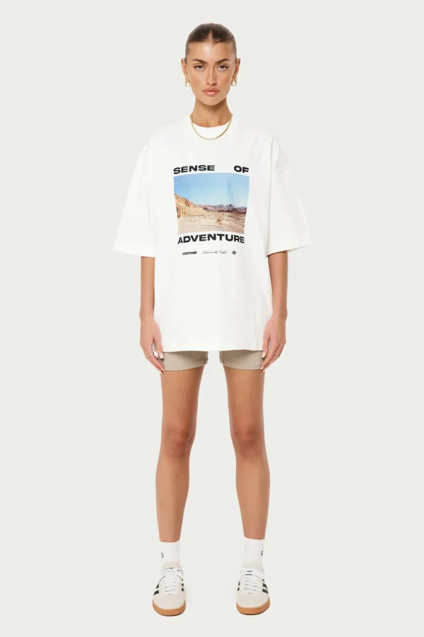 The Couture Club Tops-Sense Of Adventure Oversized T-Shirt