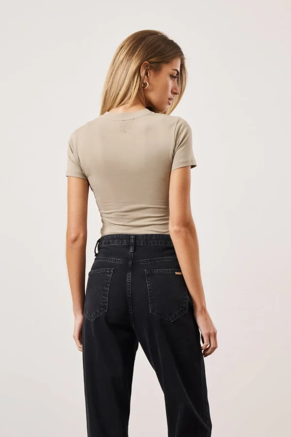 The Couture Club Tops-Short Sleeve Fitted Bodysuit