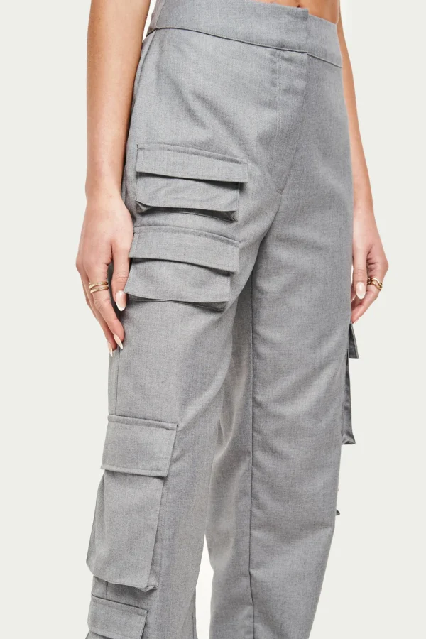 The Couture Club Bottoms-Tailored Multi Pocket Cargo Trouser