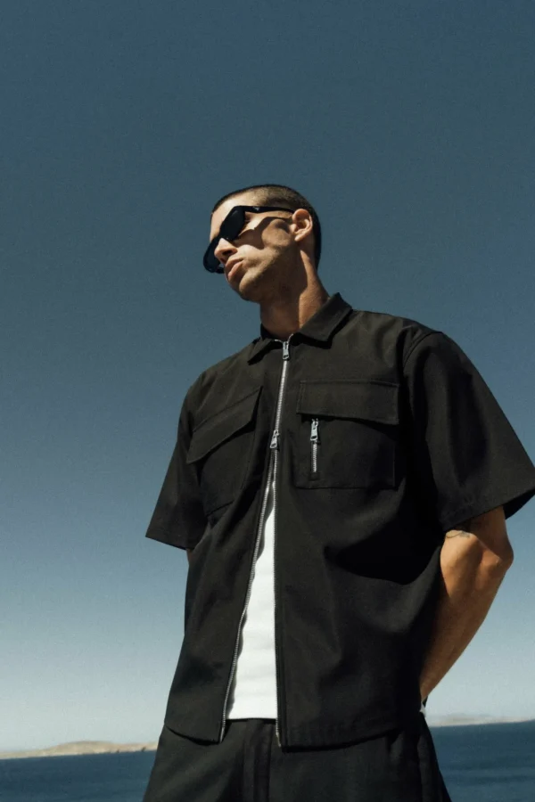 The Couture Club Twinsets-Technical Heavyweight Zip Overshirt