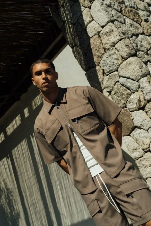 The Couture Club Twinsets-Technical Heavyweight Zip Overshirt