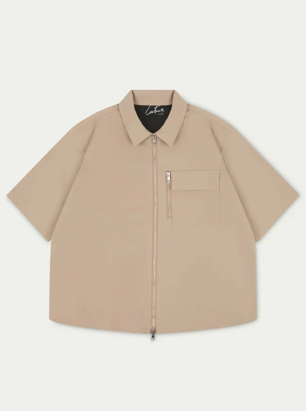 The Couture Club Twinsets-Technical Heavyweight Zip Overshirt