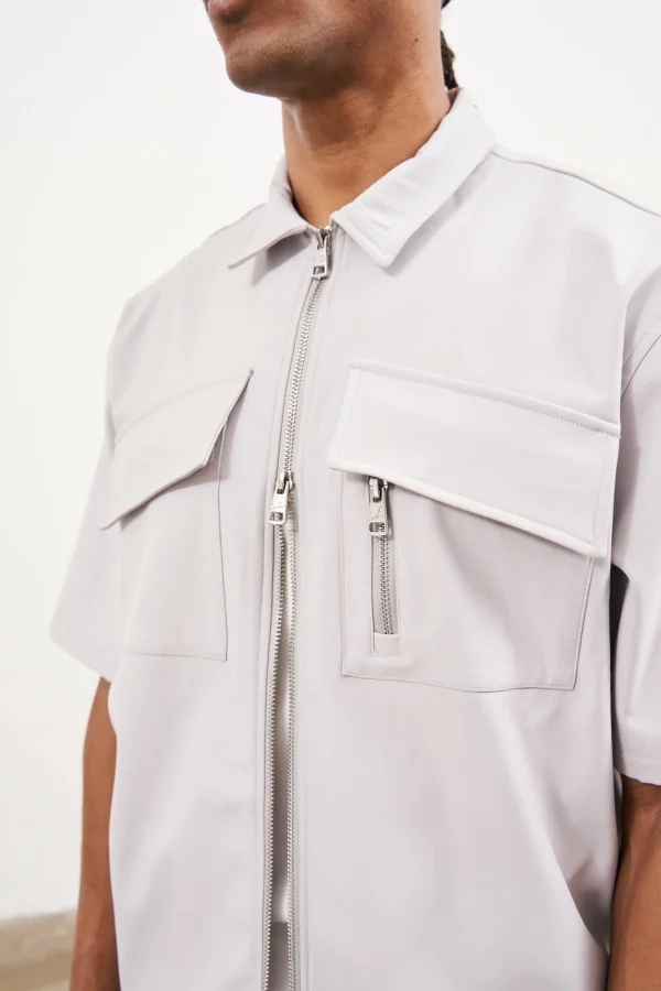 The Couture Club Twinsets-Technical Heavyweight Zip Overshirt