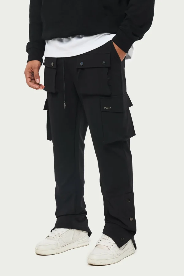 The Couture Club Cargo Pants-Technical Stretch Popper Detail Cargo Pants