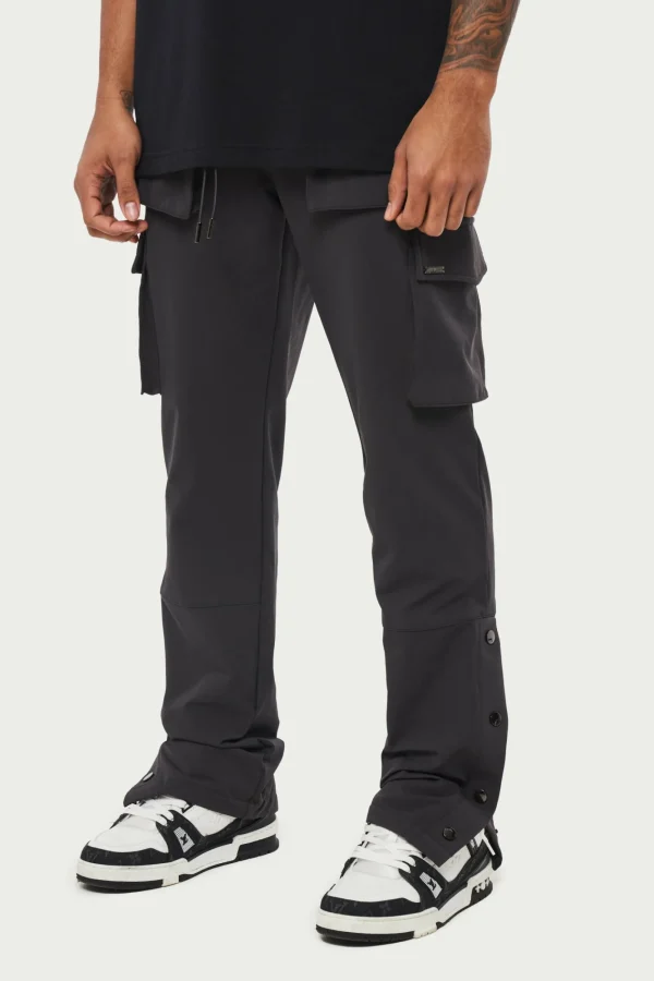The Couture Club Cargo Pants-Technical Stretch Popper Detail Cargo Pants